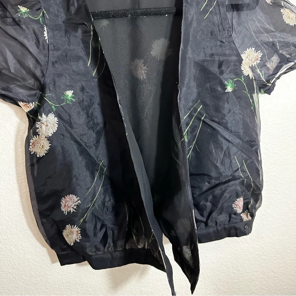 Madewell Silk‎ Organza Puff Sleeve Top Aster Portrait Sz XXS